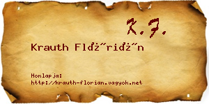 Krauth Flórián névjegykártya